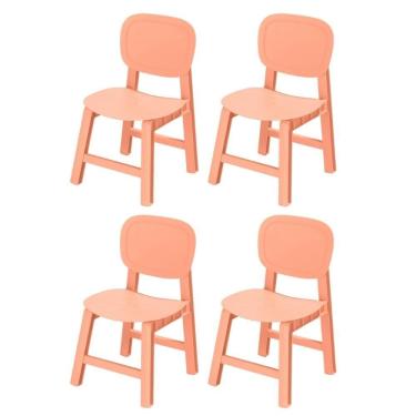 Imagem de Kit 4 Cadeiras Infantil Pipa Rivatti 38,5cm Pp Pêssego