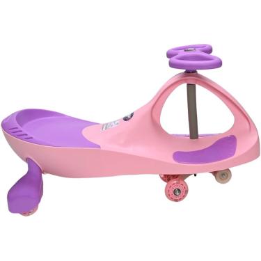 Imagem de Carrinho Gira Gira Infantil Triciclo Rolimã Zippy Car 360° Capacidade 100kg Com Rodinhas De Led Zippy Toys Rosa