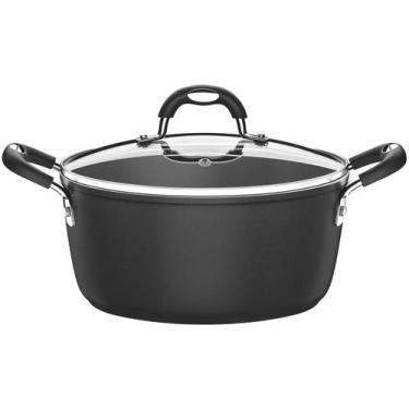 Imagem de Caçarola Tramontina Indução Antiaderente Mônaco Preta 28cm, Preto, 28c
