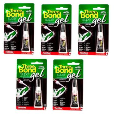 Imagem de Cola Instantânea Three Bond Gel 3g Kit Com 05 Unidades