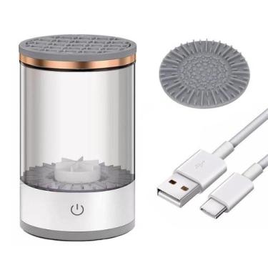 Imagem de Lavador De Pincel Limpador Automático Maquiagem Usb Salão Casa Branco 