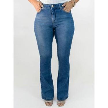 Imagem de Calça Feminina Flare Alta Jeans Tradicional Cintura Alta Anticorpus-Feminino