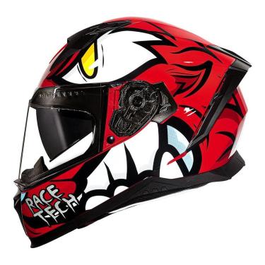 Imagem de Capacete Race Tech Volt Fera Branco e Vermelho-Masculino