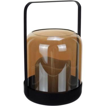 Imagem de Castiçal Decorativo Porta Vela Home&co Metal 19x12x12cm âmbar - HOME &