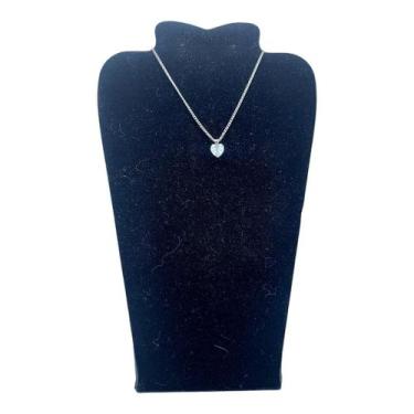 Imagem de Colar CHOKER FEMININO AÇO INOX Ponto De Luz CORAÇÃO zirconia - ASA