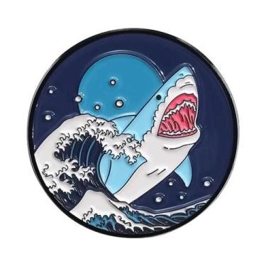 Imagem de Broches De Esmalte Oceano Nascer Do Sol Pôr Do Sol Ondas, Pintura Artí