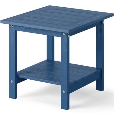 Imagem de Mesa lateral externa YEFU 41x41x43 cm Navy 2-Tier
