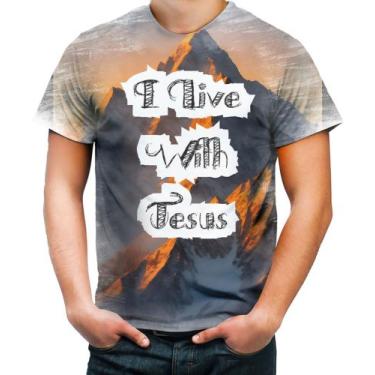 Imagem de Camiseta Desgaste I live With Jesus Biblia Gospel 1 - Kasubeck Store®,