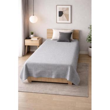 Imagem de Colcha Cama De Solteiro Padrão Piquet Cobre Leito 1,40X2,20M - HomeLar