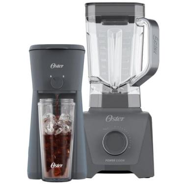 Imagem de Kit Oster Gray - Cafeteira Iced Coffee e Liquidificador Full 3,2L, 110