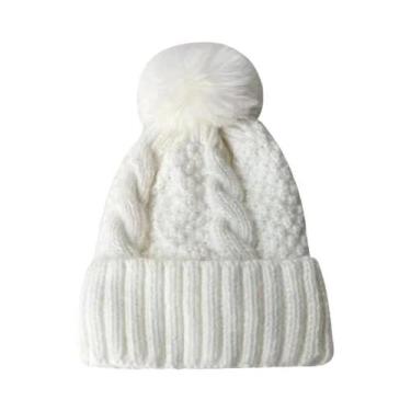 Imagem de Gorro Unissex De Lã Quente Com Forro De Fleece, Cor Sólida, Estilo Ver
