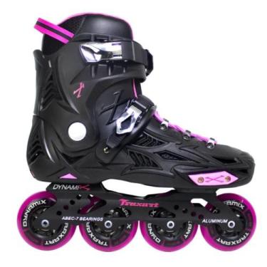 Imagem de Patins Inline Freestyle Iniciante Roller Traxart Dynamix Rosa 80MM ABE