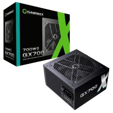 Imagem de Fonte Gamemax GX700, 700W, 80 Plus Gold, PFC Ativo, Com Cabo, Preto - 