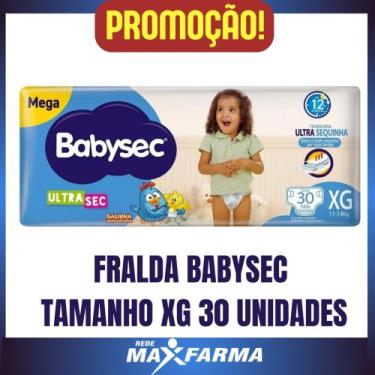 Imagem de Fralda babysec ultrasec tamanho xg com 30 unidades, TAMANHO XG 30 UNID