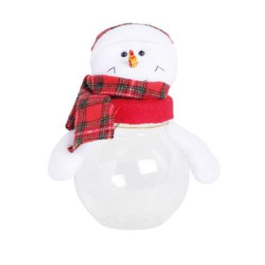 Imagem de Pote Plástico com Boneco de Neve 320ml 15x10cm - 1 Unidade -  1201321 