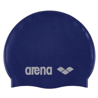 Imagem de Touca de Natação Classic Silicone Arena, Azul, Prata, Unissex, Único