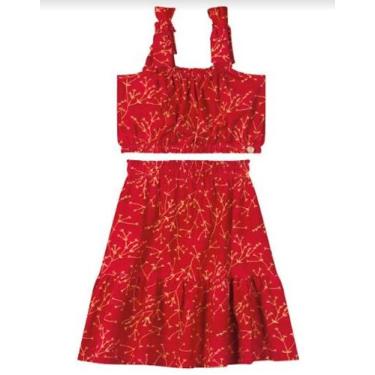 Imagem de Conjunto Blogueira Infantil Menina Blusa e Saia Midi Longa Social Infa