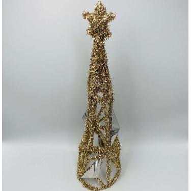 Imagem de Árvore Decorativa de Natal c/ Estrela Dourada 13x33cm - Florart
