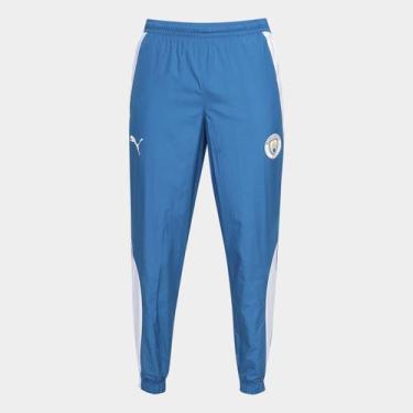 Imagem de Calça Manchester City 23/24 Pré-Jogo Puma Masculina, Azul, Branco, P
