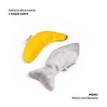Imagem de Brinquedo Catfood com Catnip Orgânico para gatoos - Peixe e Banana - G