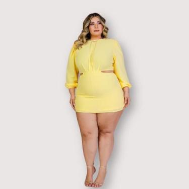 Imagem de Macaquinho Plus Size Feminino Short Saia Aberto Lateral 0318 - Bellucy
