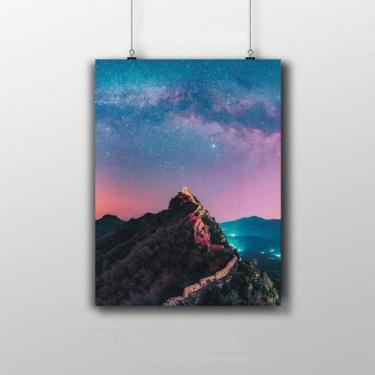 Imagem de Placa Decorativa Muralha Da China Noite Wallpaper - nerdecs