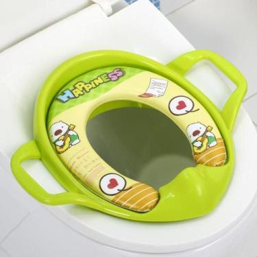 Imagem de Assento Sanitário Infantil de Treinamento com Alças Acolchoado Verde K