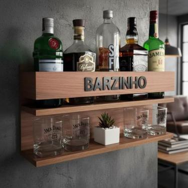 Imagem de Barzinho de Parede Bar Suspenso para Bebidas Decoração Churrasco Área 