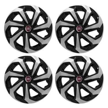 Imagem de Jogo Calota Esportiva Aro 13 Spider Black/Silver Fiat Uno Palio Siena 