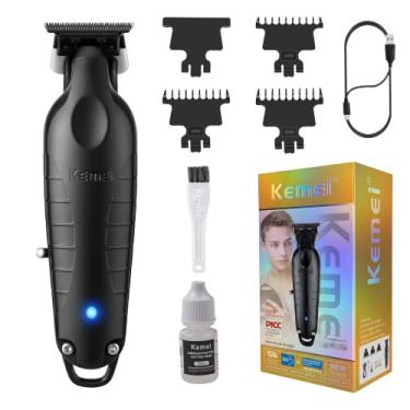 Imagem de KEMEI Aparador de cabelo/barba profissional 2299 para barbeiro com l�mina T, recarreg�vel sem fio