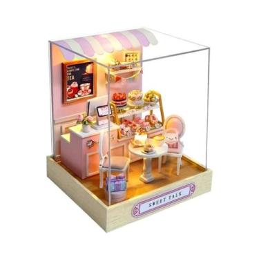 Imagem de Kit De Casa De Bonecas Em Madeira Com Luz LED DIY, Quebra-Cabeça 3D Pa