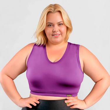Imagem de Top Fitness Plus Size Feminino Suplex Nadador Sustentação - Catwalk, G
