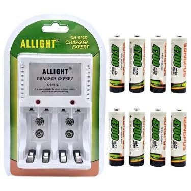 Imagem de Carregador de Pilhas Recarregáveis Charger Expert A-612 com Auto Stop e Bivolt 8 AA ALLIGHT