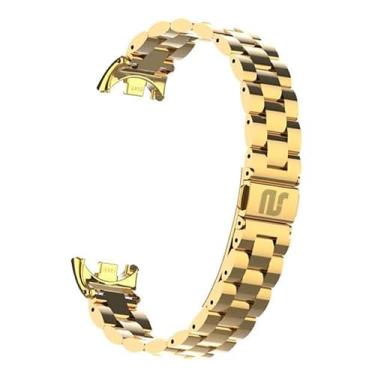 Imagem de Pulseira NSmart magnética em aço inoxidável compatíveis com MI BAND MI BAND 8 / MI BAND 7 / MI BAND 6 / MI BAND 5 / MI BAND 4 / MI BAND 3 / MI BAND 2 - New version (Ouro 3 elos, MI BAND 5)