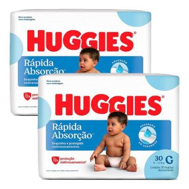 Imagem de Kit 2 Fralda Infantil Huggies Meguinha Tamanho G 30 Und