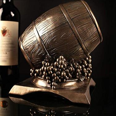 Imagem de Pkfinrd Ornamentos de artesanato em resina retrô europeu, decoração criativa para casa, decoração de vinho, artesanato esculpido 18 x 16,5 x 21 cm