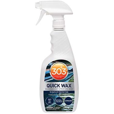 Imagem de Cera 303 Marine Quick Wax – Spray rápido e fácil – 90 dias de proteção – Oferece um brilho suave, protetor e brilhante – Use em superfícies molhadas ou secas – Cera de carnaúba, 946 ml (30213)