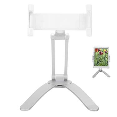 Imagem de Suporte de telefone, suporte ajustável para tablet durável, metal branco antiderrapante para fixação de telefone tablet, suporte de leitura, smartphone