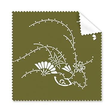 Imagem de Pintura de cultura japonesa pano de limpeza de flores verdes limpador de tela de telefone 5 peças
