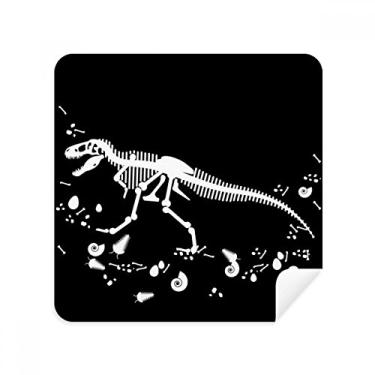 Imagem de Dinosaur Bone Bones Pano de limpeza de tela para óculos médio Tecido de camurça Pacote com 2