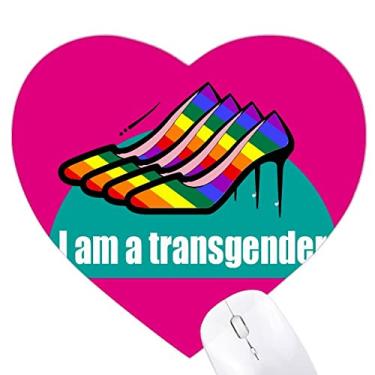 Imagem de Mouse pad I Am A Bissexual LGBT Rainbow Heart Tapete de borracha para escritório