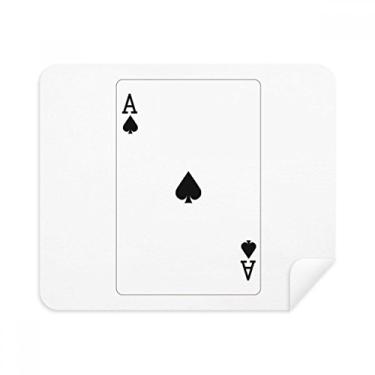 Imagem de Pano de limpeza padrão Spade A Playing Cards Limpador de tela 2 peças de tecido de camurça