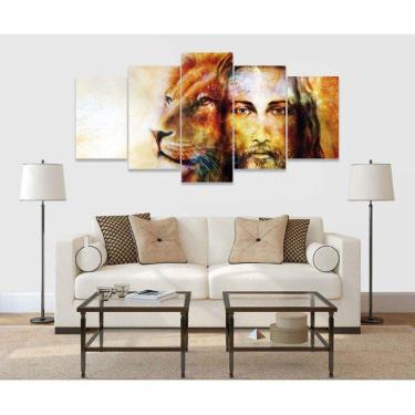 Imagem de Quadro Decorativo Sala Quarto Escritório Pintura Jesus Leão