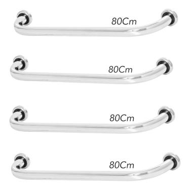 Imagem de Kit 4 Barras De Apoio De Idoso Para Banheiro 80cm