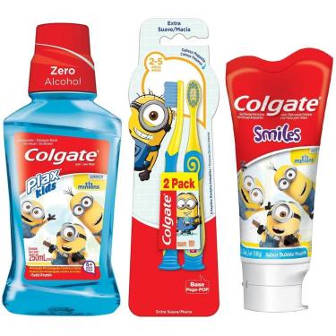 Imagem de Kit Minions Colgate:Creme Dent.100g+Escova 2u+Enx.Kids 250ml
