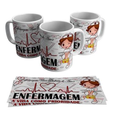 Imagem de Caneca Enfermagem Como Prioridade Enfermeira 325ml