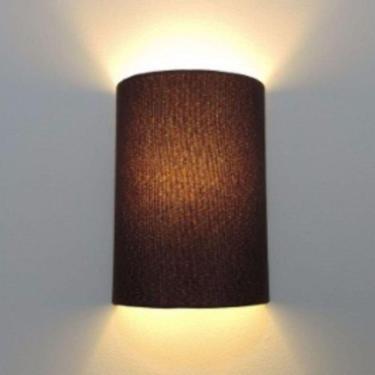 Imagem de Arandela Meia Cana Retro em Tecido 25/18x10cm Café Bivolt