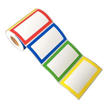 Imagem de Etiquetas de nome simples e colorido ProLine – 500 adesivos – 9 cm x 5 cm Etiquetas de nome para frascos, garrafas, recipientes de comida, pastas, festas de aniversário e roupas infantis
