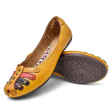 Imagem de Sapatilha femininna jovem brisa couro 3001 BP amarelo cores Cor:Amarelo;Tamanho:35;Genero:Feminino