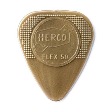 Imagem de Herco® HE210 Flex 50 palhetas planas de nylon, dourado, médio, 100/saco
